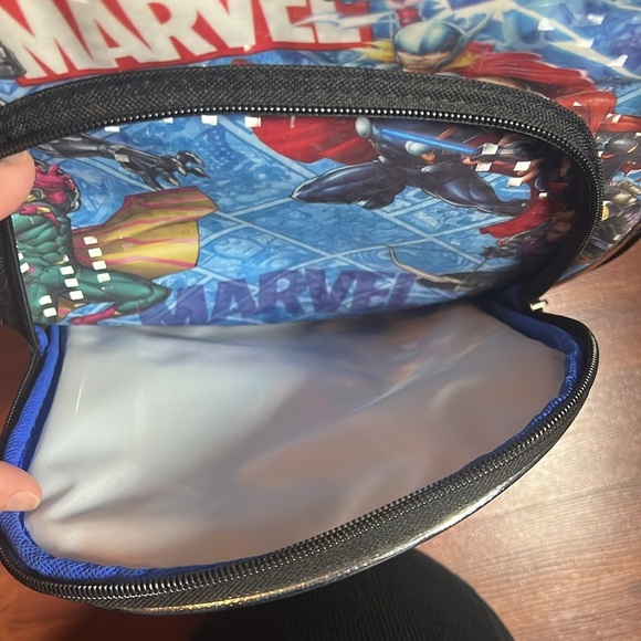 Marvel Mini backpack zipper pocket, blue unisex super heroes carryall kids - Picture 6 of 10